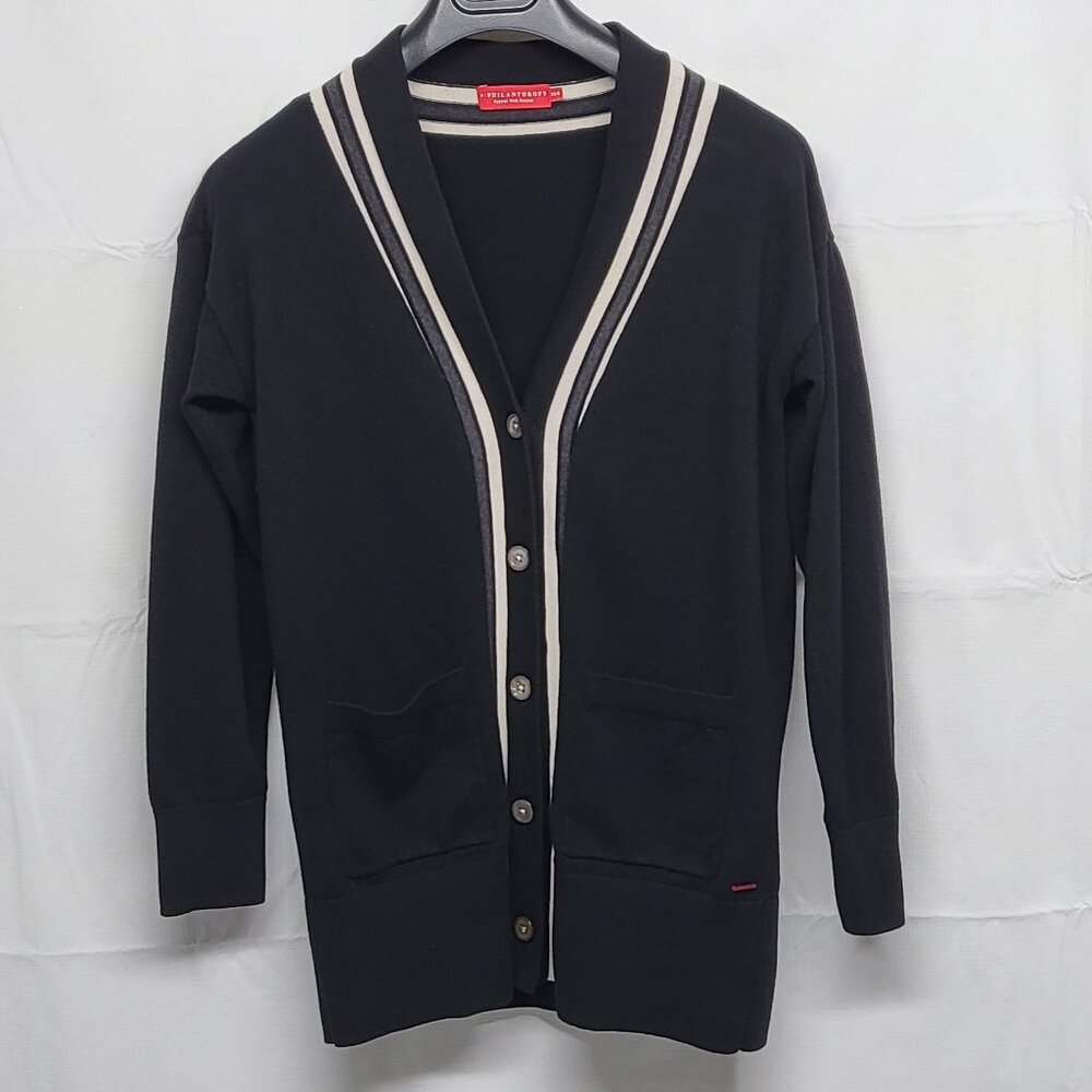 Philantrophy Womens Cardigan Sweater Size Small Silk Blend Button Up Academia